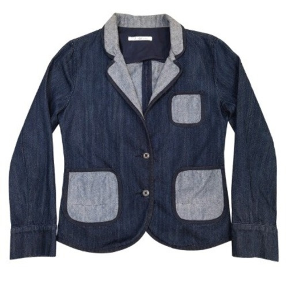 Vintage Y2K Levis San Francisco Denim Blazer Womens M Dark Wash Patch Pocket - Picture 1 of 14